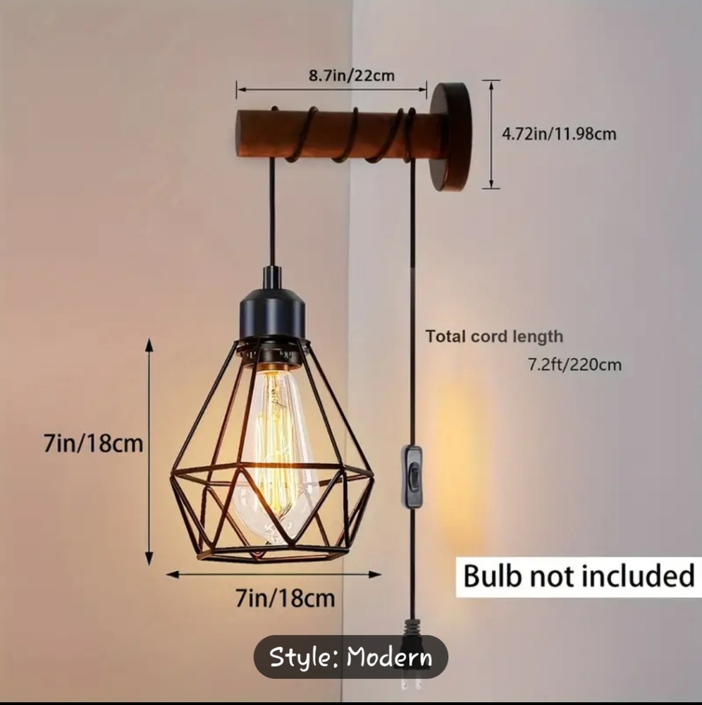 Modern Wall Mounting Pull in Light Fixtures Lamps Rustic Pair NEW - Picture 2 of 14